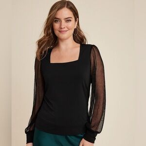 MAURICES plisse sleeve blouse X-small NWT